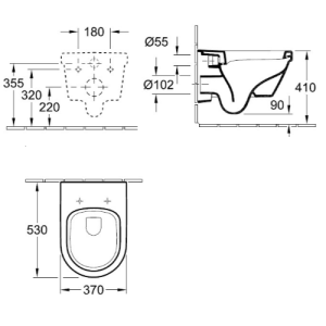 Комплект инсталляции Sanit 90.721 + унитаз Villeroy&Boch Omnia Architectura 5684H101