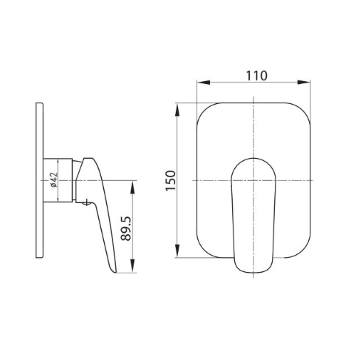 Змішувач для душу прихованого монтажу Imprese PRAHA VR-15030(Z)