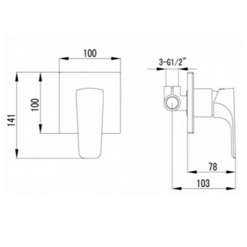 Змішувач для душу прихованого монтажу Imprese VALTICE VR-15320 (Z)