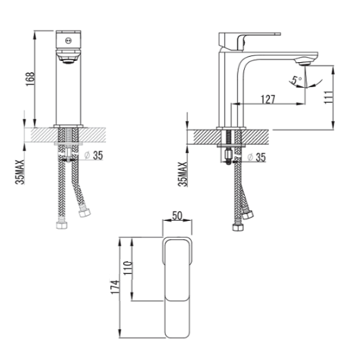Змішувач для раковини Imprese BILOVEC 05255 Змішувач для раковини Imprese BILOVEC 05255