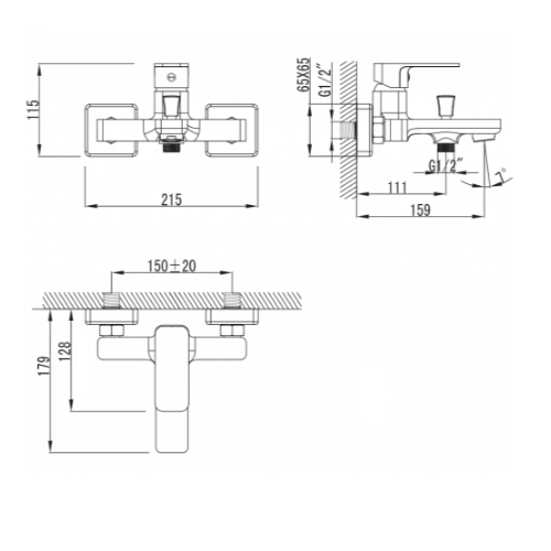 Змішувач для ванни Imprese BILOVEC 10255