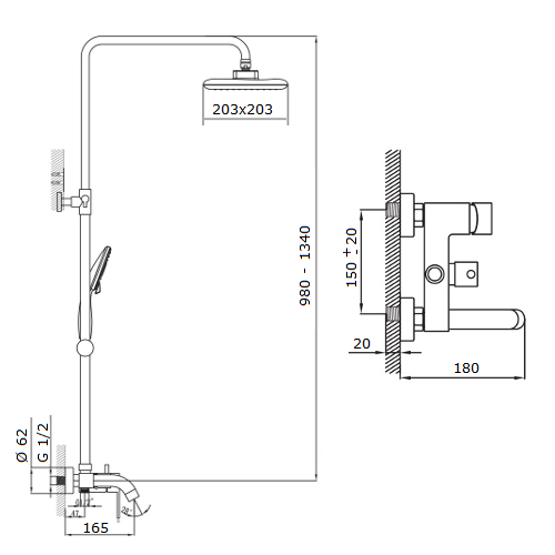 Душова система Imprese BILA DESNE T-10155