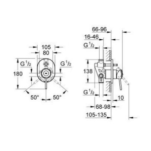 Смеситель для ванны скрытого монтажа Grohe BauClassic 29047000