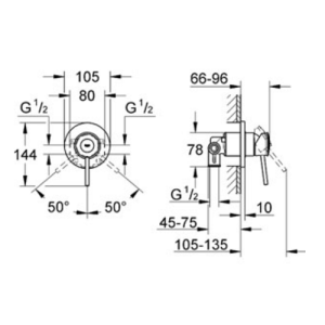 Смеситель для душа скрытого монтажа Grohe BauClassic 29048000