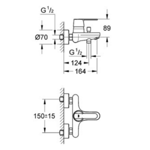 Смеситель для ванны Grohe Get 32887000