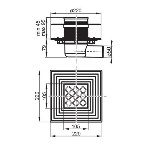 Душовий трап Ravak SN 501 Душовий трап Ravak SN 501