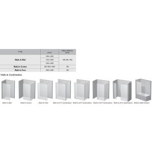 Душевая кабина Walk-In модель Free Рама - хром, стекло - каленое прозрачное