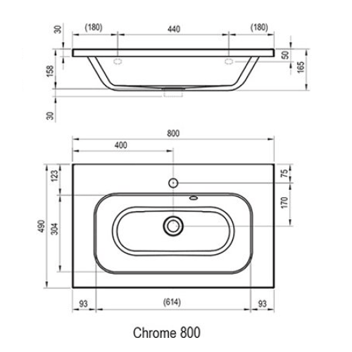 Умывальник Ravak Chrome 800 мм