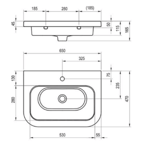 Умивальник Ravak Chrome 650 мм