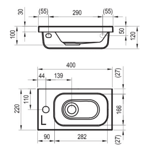 Миниумывальник Ravak Chrome 400 мм Миниумывальник Ravak Chrome 400 мм