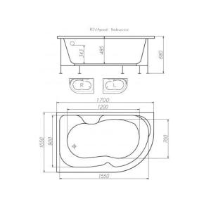 Ванна акриловая Riva Pool Nabucco 170x105 см, L/R