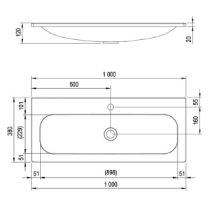 Умывальник Ravak Ring, 1000 мм