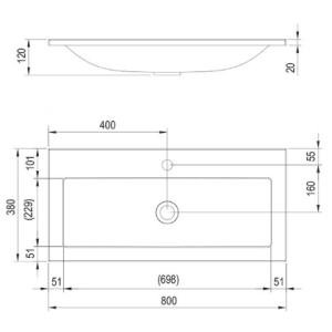 Умывальник Ravak Clear, 800 мм