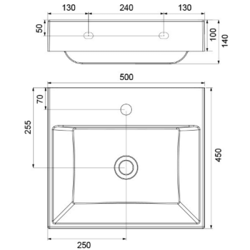 Умывальник Ravak Natural, 500 мм