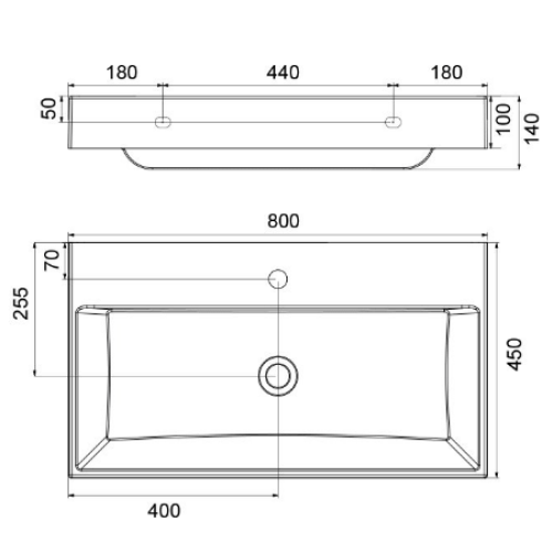 Умывальник Ravak Natural, 800 мм Умывальник Ravak Natural, 800 мм