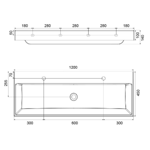 Умывальник Ravak Natural Duo, 1200 мм