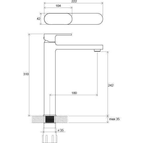Смеситель для умывальника без донного клапана Ravak Chrome CR 015.00 311 ММ Смеситель для умывальника без донного клапана Ravak Chrome CR 015.00 311 ММ
