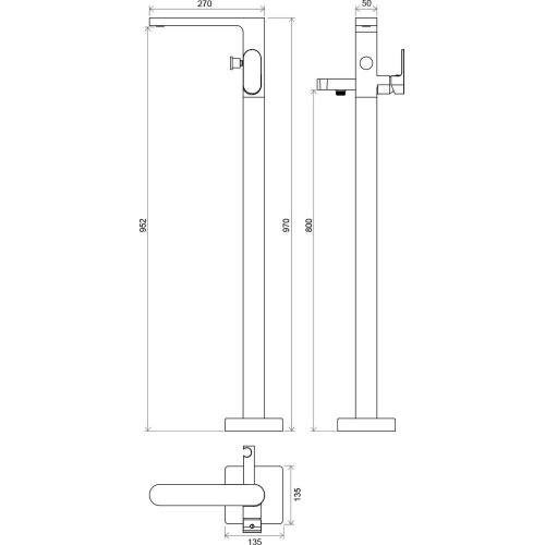 Змішувач для окремої ванни Ravak Chrome CR 080