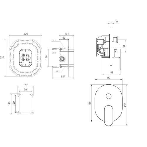 Змішувач прихованого монтажу Ravak Chrome CR.065.00 із перемикачем для R-box Змішувач прихованого монтажу Ravak Chrome CR.065.00 із перемикачем для R-box