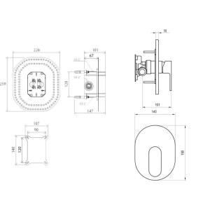 Смеситель скрытого монтажа Ravak Chrome CR.066.00 без переключателя для R-box