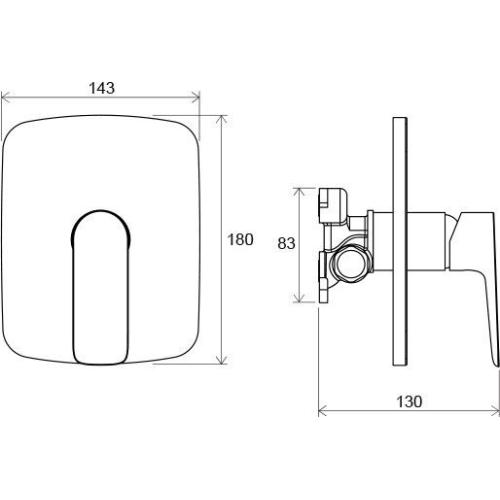 Смеситель скрытого монтажа без переключателя Ravak Classic CL 066.00 с R-box