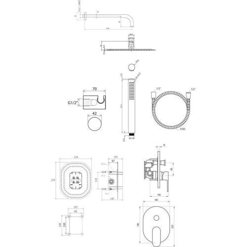 Комплект з термозмішувачем Ravak Termo Chrome CR 090.00 подвійна душова система