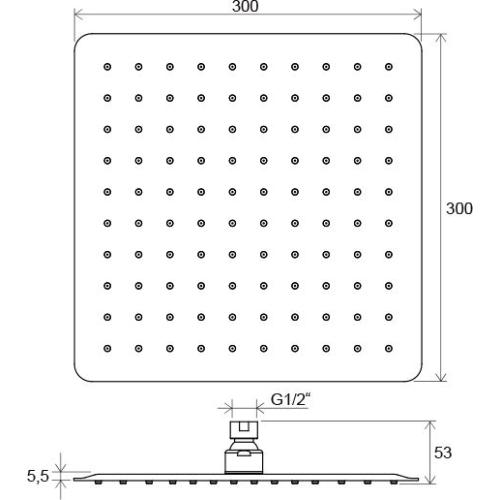 Лійка для душового виводу Slim, Ravak Chrome 982.0 верхній душ Лійка для душового виводу Slim, Ravak Chrome 982.0 верхній душ