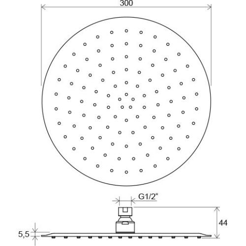 Насадка для душа Slim, Ravak Chrome 984.00 верхний душ круглый 300 мм