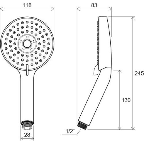 Лійка масажна Ravak 953.00 ручний душ 3 функції