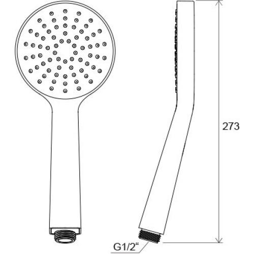 Лейка Ravak Flat S 960.00 ручной душ 1 режим 100 мм