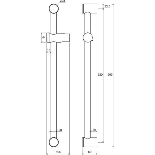 Рухомий душовий тримач Ravak 972.00 60 см