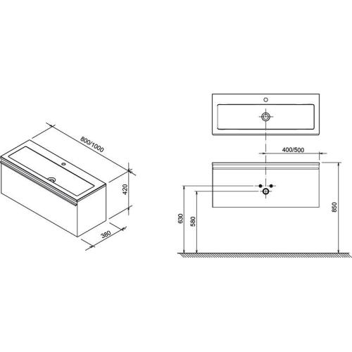 Шафка під умивальник Ravak SD Clear 800 Шафка під умивальник Ravak SD Clear 800