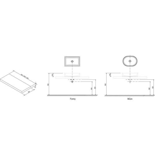 Стільниця під умивальник I Ravak 800/1000/1200
