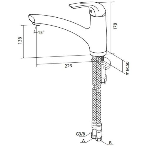 Змішувач для кухні AM.PM Sense F7500000. Змішувач для кухні AM.PM Sense F7500000.