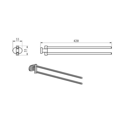 Двойной полотенцедержатель Ravak Chrome CR 340.00 поворотный