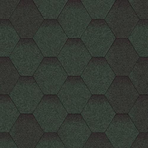 Бітумна черепиця Акваізол мозаїка Зелена Мікс