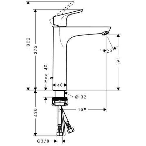 Hansgrohe Focus 190 Смеситель для раковины 31608000 Hansgrohe Focus 190 Смеситель для раковины 31608000