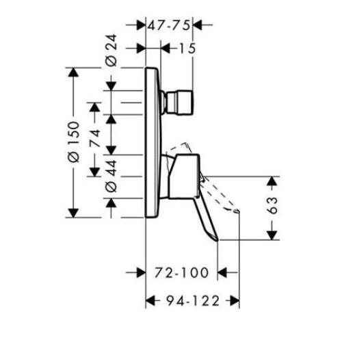 Hansgrohe Focus S Змішувач для ванни 31743000 Hansgrohe Focus S Змішувач для ванни 31743000