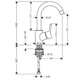 Hansgrohe Focus S Змішувач для раковини з рухливим виливом 31710000