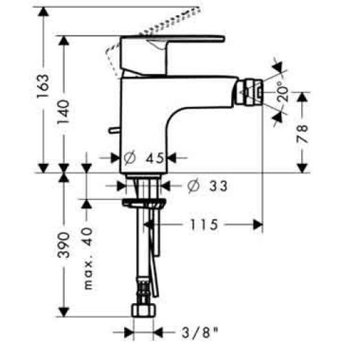 Hansgrohe Talis E2 Змішувач для біде 31622000 Hansgrohe Talis E2 Змішувач для біде 31622000