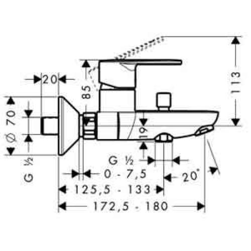 Hansgrohe Talis E2 Змішувач для ванни 31642000
