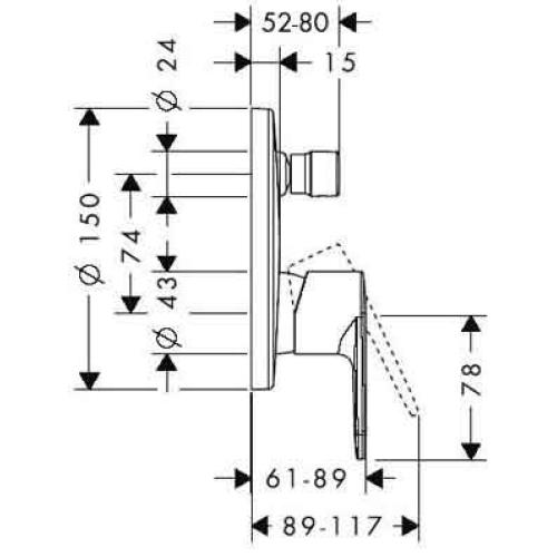 Hansgrohe Talis E2 Змішувач для ванни 31645000 Hansgrohe Talis E2 Змішувач для ванни 31645000