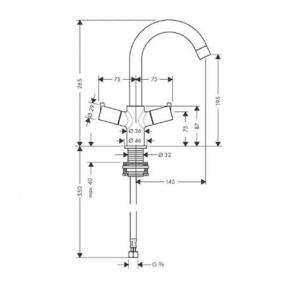 Hansgrohe Talis S2 Змішувач для раковини 32030000