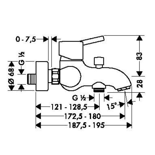 Hansgrohe Talis S Змішувач для ванни 32420000 Hansgrohe Talis S Змішувач для ванни 32420000