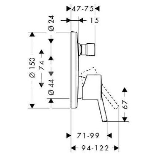 Hansgrohe Talis S Змішувач для душу 32620000 Hansgrohe Talis S Змішувач для душу 32620000