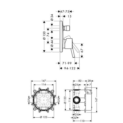 Hansgrohe Talis S Змішувач для ванни, одноважільний СМ 32475000