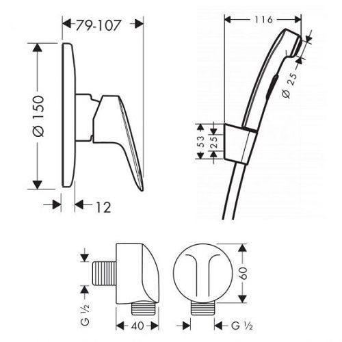 Hansgrohe Logis Душевой смеситель 71666111 (3 в 1)