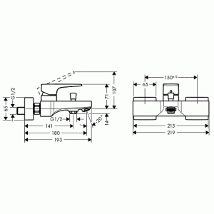Hansgrohe Metropol Змішувач для ванни 32540000
