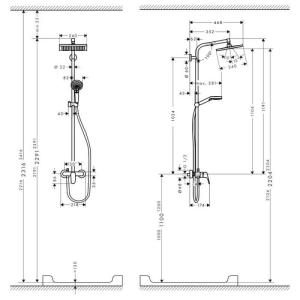 Hansgrohe Crometta E240 1jet Showerpipe Душовий гарнітур 27284000