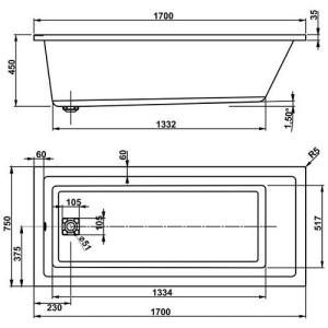Ванна акриловая Vagnerplast Kasandra 150х70